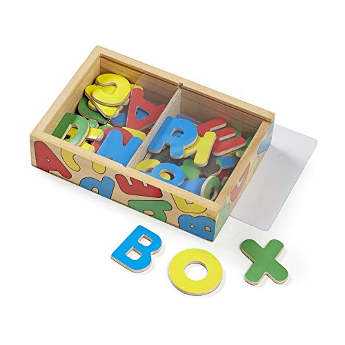 Product Cover Melissa & Doug 52 Wooden Alphabet Magnets in a Box, Developmental Toys, Sturdy Wooden Construction, 52 Pieces, 19.812 cm H × 13.843 cm W × 4.699 cm L