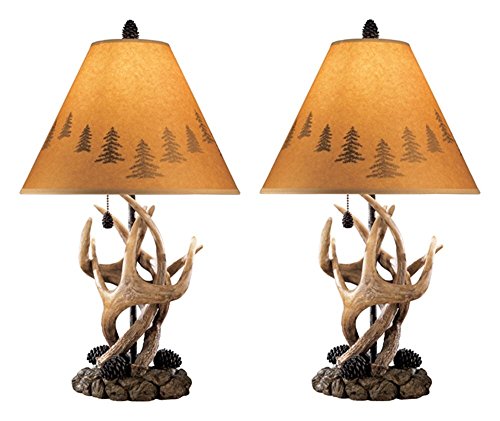 Product Cover Signature Design by Ashley - Derek Antler Table Lamp - Mountain Style Shades - Rustic