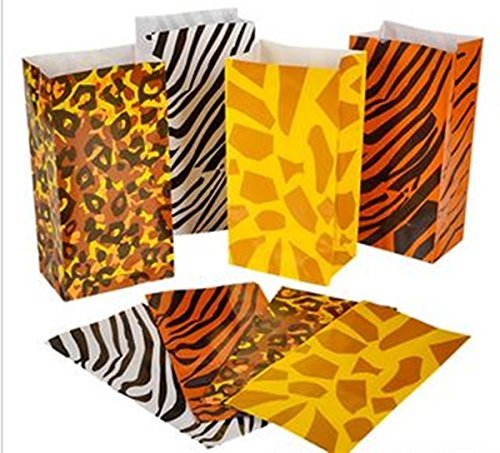 Product Cover happy deals Wild Zoo Safari Animal Print Gift and Goody Bags - 36 pc