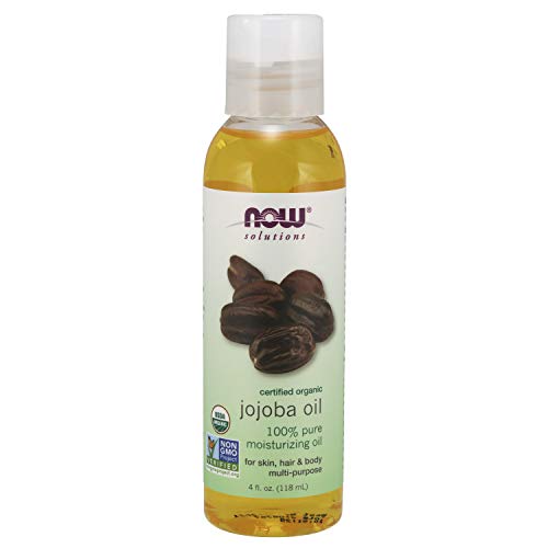 Product Cover Now Solutions, Organic Jojoba Oil, Moisturizing Multi-Purpose Oil for Face, Hair and Body, 4 Fl Oz