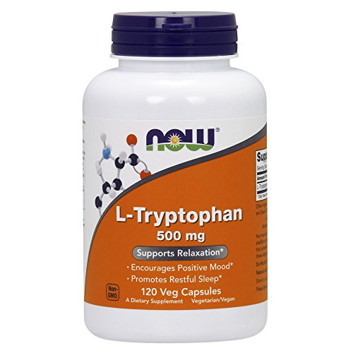 Product Cover Now Supplements, L-Tryptophan 500 mg, Encourages Positive Mood*, Supports Relaxation*, 120 Veg Capsules