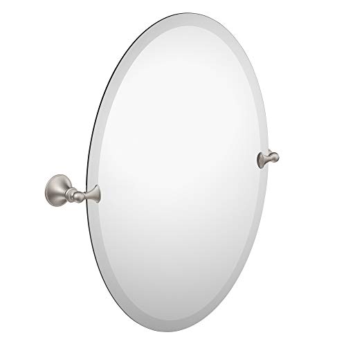 Product Cover Moen DN2692BN Glenshire 26-Inch x 22-Inch Frameless Pivoting Bathroom Tilting Mirror, Brushed Nickel