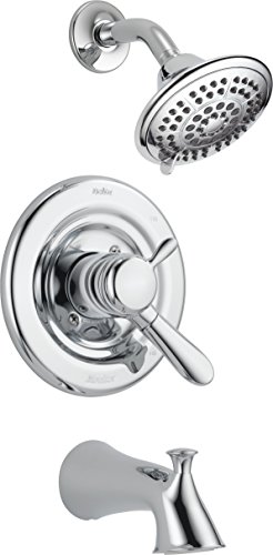 Product Cover Delta Faucet Lahara 17 Series Dual-Function Tub and Shower Trim Kit with 5-Spray Touch-Clean Shower Head, Chrome T17438 (Valve Not Included)