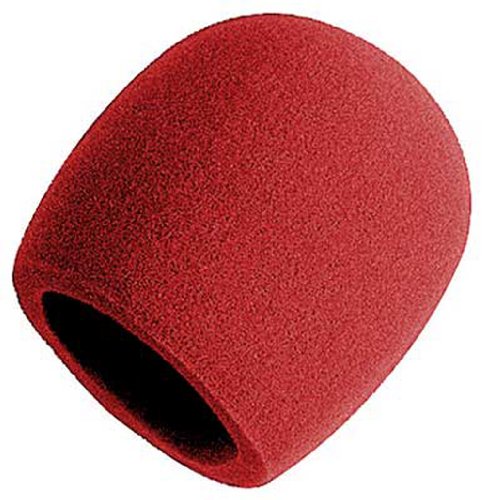 Product Cover On Stage Foam Ball-Type Mic Windscreen, Red
