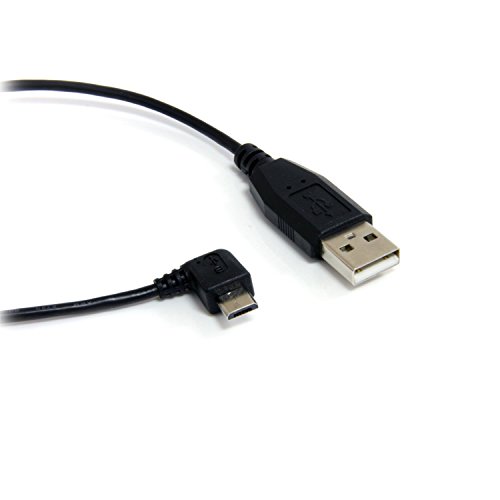 Product Cover StarTech.com 3 ft / 91cm Micro USB Cable - A to Right Angle Micro B - USB Type A - 90 Degree Micro-USB Type B (M) - Black (UUSBHAUB3RA)
