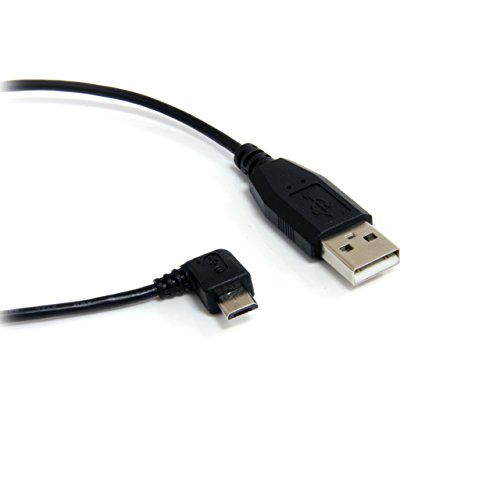 Product Cover StarTech.com 6 ft. (1.8 m) Right Angle Micro USB Cable - USB 2.0 A to Right Angle Micro B - Black - Micro USB Cable (UUSBHAUB6RA)