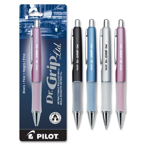 Product Cover Pilot Dr. Grip Limited Retractable Rolling Ball Gel Pen, Fine Point, Barrel Color May Vary, Black Ink (36274)