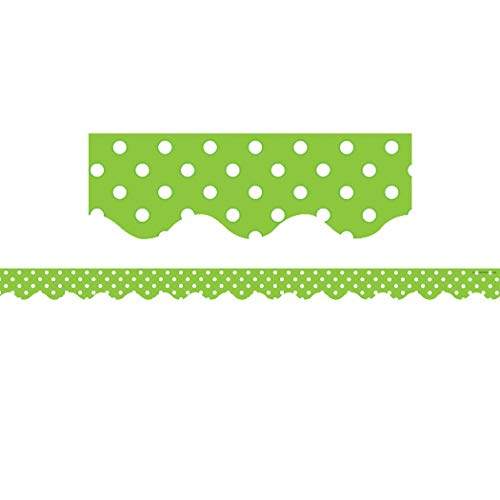 Product Cover Teacher Created Resources Mini Polka Dots Border Trim, Lime (4669)