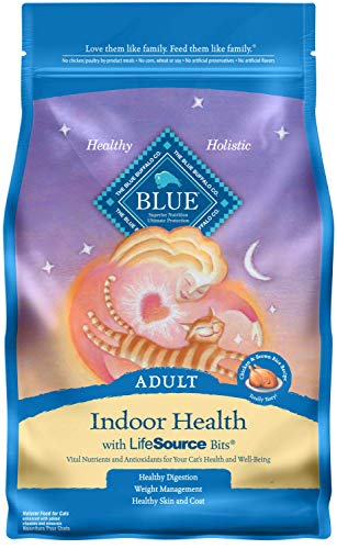 Product Cover Blue Buffalo Indoor Health Natural Adult Dry Cat Food, Chicken & Brown Rice 3-lb