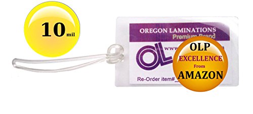Product Cover Qty 100 of Each, 10 Mil Luggage Tag Laminating Pouches & 6-inch Loops, 2-1/2 x 4-1/4 pre-Slotted
