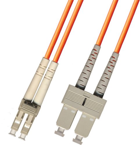 Product Cover 1 Meter Multimode Duplex Fiber Optic Cable (62.5/125) - LC to SC - Orange