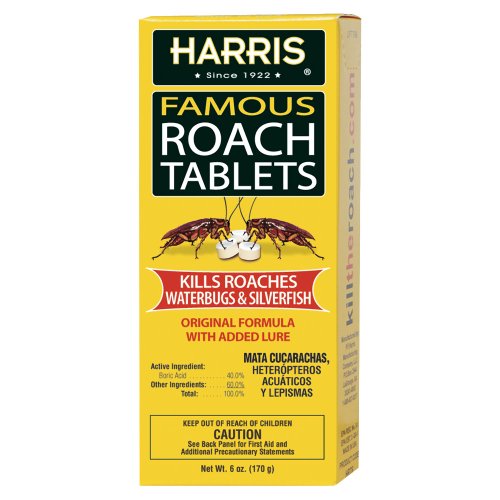 Product Cover Harris Roach Tablets, Boric Acid Roach Killer with Lure (6oz, 145 Tablets)