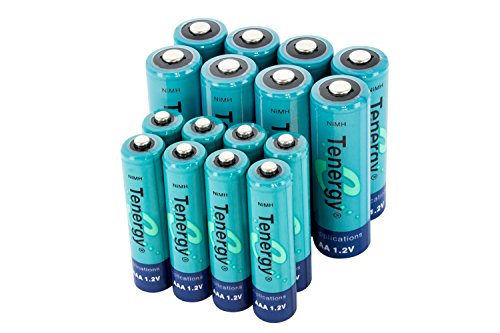 Product Cover Tenergy High Drain AA and AAA Battery, 1.2V Rechargeable NiMH Batteries Combo, 8-Pack 2600mAh AA Cells and 8-Pack 1000mAH AAA Cell Batteries