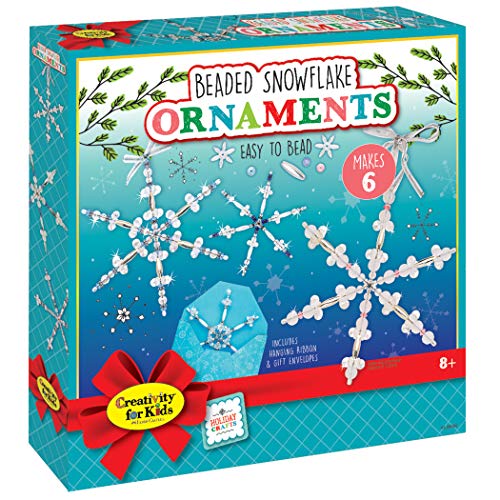 Product Cover Creativity for Kids Beaded Snowflake Ornaments - Create 6 Christmas Tree Ornaments (New Packaging)