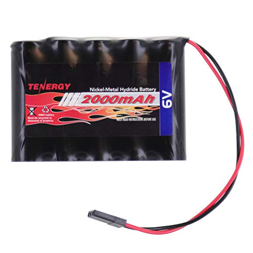 Product Cover Tenergy NiMH Receiver RX Battery with Hitec Connectors 6V 2000mAh High Capacity Rechargeable Battery Pack for RC Airplanes/RC Aircrafts and More