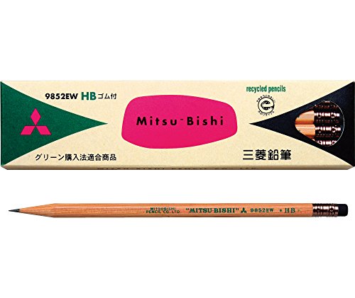 Product Cover Mitsubishi Pencil recycling pencil with pencil eraser 9852EW hardness HB K9852EWHB