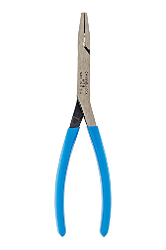 Product Cover Channellock 718 8-Inch Flat Nose Pliers | Duckbill Jaw Pliers with Extra Long Nose and Crosshatch Teeth Pattern Designed for Hard-to-Reach Places | Forged of High Carbon Steel | Made in the USA