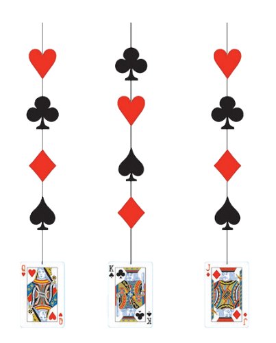 Product Cover Creative Converting 3 Count Fancy Hanging Cutout Decorations, Card Night
