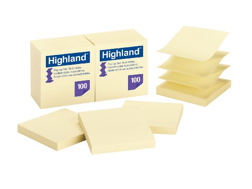 Product Cover Highland Pop-up Notes, 3 x 3-Inches,Yellow, 12-Pads/Pack