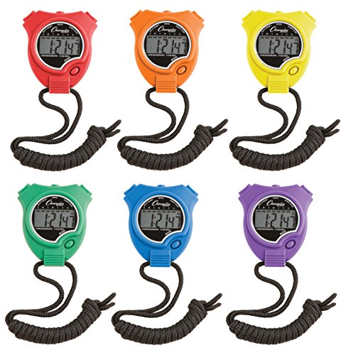 Product Cover Champion Sports 018822 Stopwatch, 6 Set, 2 x 3, Assorted Colors