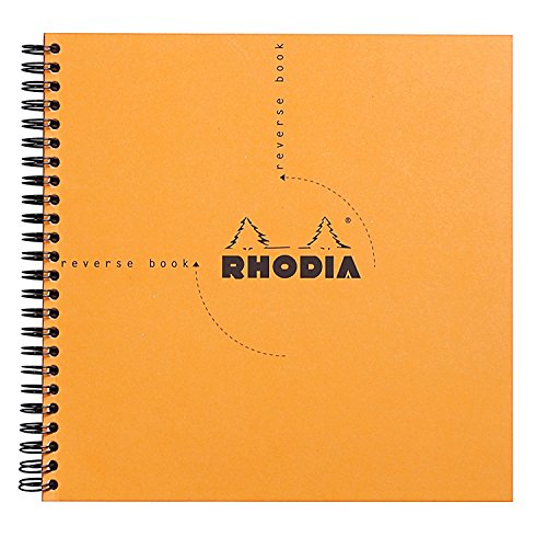 Product Cover Rhodia Reverse Book & Dot Book - Graph 80 sheets - 8 1/4 x 8 1/4 - Orange Cover