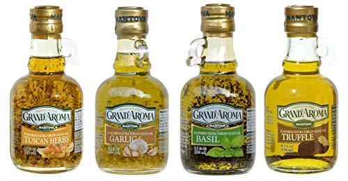 Product Cover Grand'aroma Bruschetta,garlic, Basil, Truffle Flavored Extra Virgin Olive Oil, 8.5-Ounce Bottles (Pack of 4)