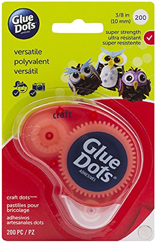 Product Cover Glue Dots 3/8-Inch Craft Dot 'n Go Disposable Dispenser, 200-Clear Dots, Permanent