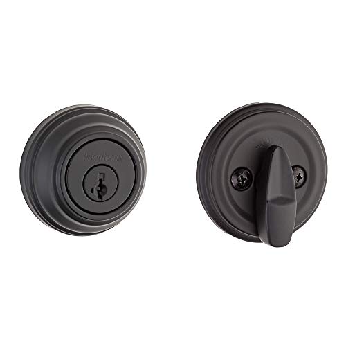 Product Cover Kwikset 99800-0097 980 Single Cylinder Traditional Round Deadbolt Door Lock Set featuring SmartKey Security in Iron Black