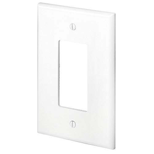 Product Cover Leviton 88601 1-Gang Decora/GFCI Device, Wallplate, Oversized, Thermoset, Device Mount, White