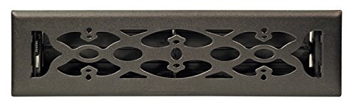 Product Cover Accord AMFRBLV210 Floor Register with Victorian Design, 2-Inch x 10-Inch(Duct Opening Measurements), Matte Black