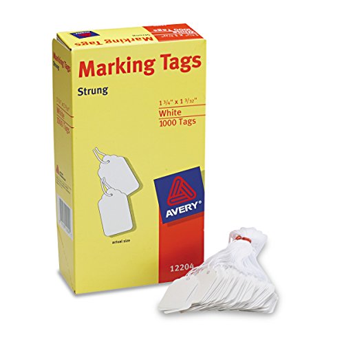 Product Cover Avery White Marking Tags Strung, 1.75 x 1.093-Inches, Pack of 1000 (12204)