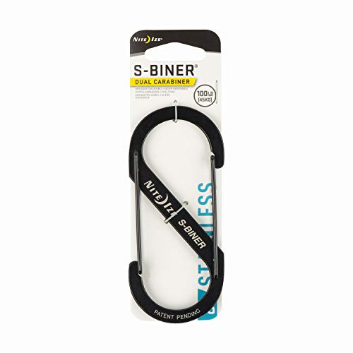 Product Cover Nite Ize Size-5 S-Biner Dual Carabiner, Stainless-Steel, Black