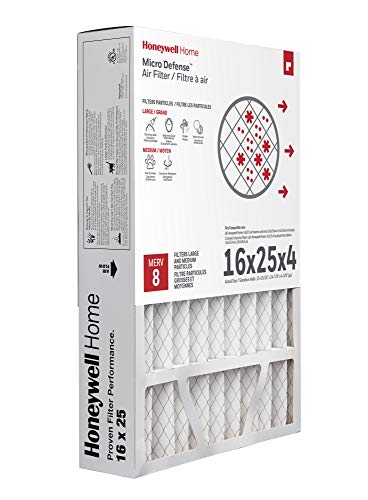 Product Cover Honeywell CF100A1009/U MicroDefense AC Furnace 4 Inch High Efficiency Air Filter, 16x25x4