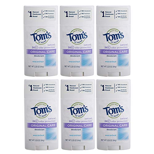 Product Cover Tom's of Maine Original Care Deodorant, Natural Deodorant, Deodorant, Unscented, 2.25 Ounce, 6-Pack