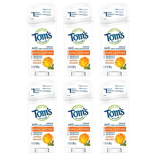 Product Cover Tom's of Maine Long Lasting Deodorant, Deodorant for Women, Natural Deodorant, Soothing Calendula, 2.25 Ounce, Pack of 6