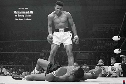 Product Cover Muhammad Ali vs Liston First Minute Round Knockout Fight Boxing Photo Sports (Poster, 36x24 inches)