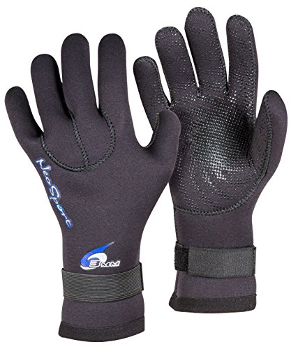 Product Cover Neo-Sport 3MM 5MM Premium Neoprene Five Finger Wetsuit Gloves with Gator Elastic Wrist Band. Use for All Watersports, Diving, Boating, Cleaning gutters, Pond and Aquarium Maintenance.