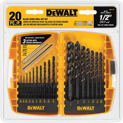Product Cover DEWALT Black Oxide Drill Bit Set, 20-Piece (DW1177)