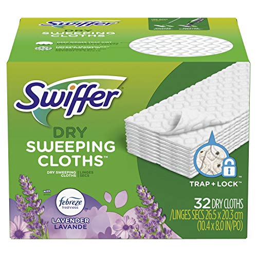 Product Cover Swiffer Sweeper Dry Sweeping Cloths, Febreze Fresh Scent Lavender Vanilla & Comfort, 32-Count Boxes (Pack of 3)