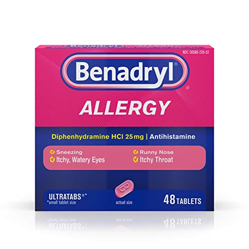 Product Cover Benadryl Ultratabs Antihistamine Allergy Medicine, Diphenhydramine HCl Tablets, 48 ct