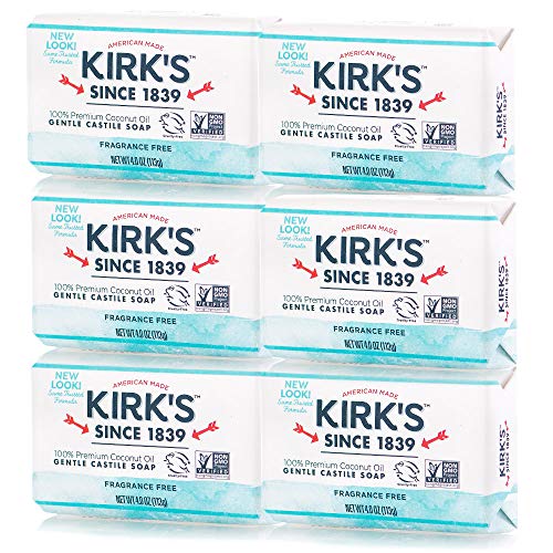 Product Cover Kirk's Original Coco Castile Bar Soap Fragrance Free 4 Ounces (6 Pack)