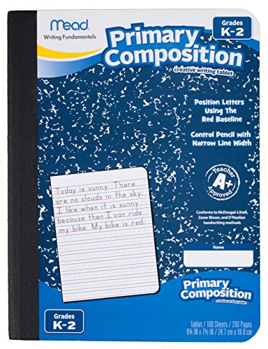 Product Cover Mead Composition Book/Notebook, Primary, Grades K-2, Wide Ruled Paper, 100 Sheets (09902)