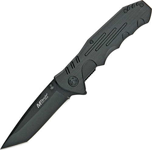 Product Cover MTech USA MT-378 Folding Tactical Knife, Tanto Blade, Black Steel Handle, 4-1/2-Inch Closed