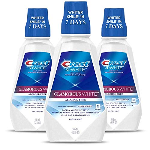 Product Cover Crest 3D White Luxe Glamorous White Multi-Care Whitening Fresh Mint Flavor Mouthwash, Pack of 3