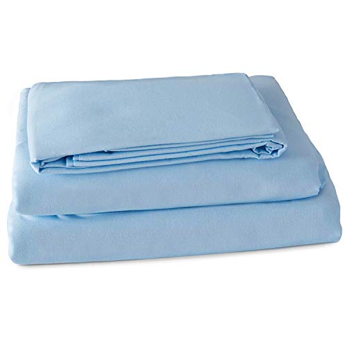 Product Cover DMI Hospital Bed Sheets Include Fitted Sheet, Top Sheet and Pillow Case, Cotton Polyester Blend, 132 Thread Count, Blue