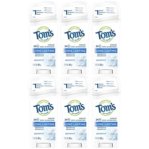 Product Cover Tom's of Maine Natural Deodorant Stick, Unscented, 2.25 Ounce, Pack of 6