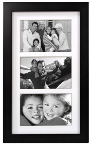 Product Cover  Malden International Designs Matted Linear Classic Wood Picture Frame, Black ( 4x6-Inches  - 3op )
