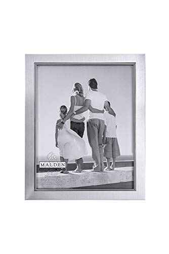 Product Cover Malden International Designs Uptown Matte Silver with Silver Fashion Metal Frame, 8x10, Silver