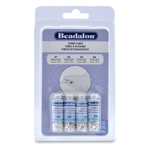 Product Cover Artistic Wire 305B-121 Beadalon Crimp Tube Variety Pack #1-4 Silver, Plated, 600-Piece