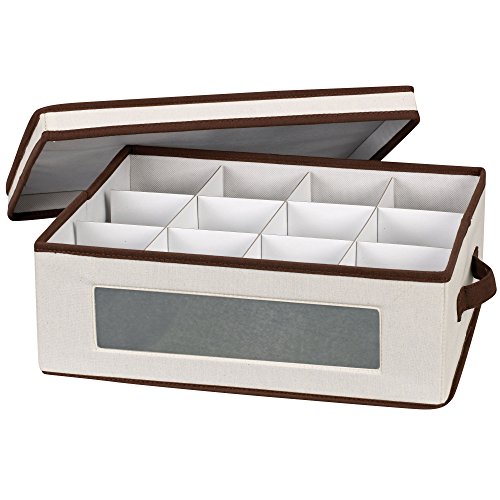 Product Cover Household Essentials Coffee or Tea Cup Canvas Storage Chest, Ivory
